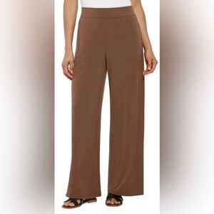 NWT Three Dots Women's Wide-Leg Pull-On Pants, Brown, Size XXL